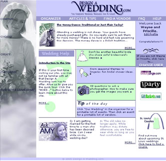 Design A Wedding website homepage
