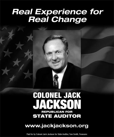 Colonel Jack Jackson for State Auditor ad